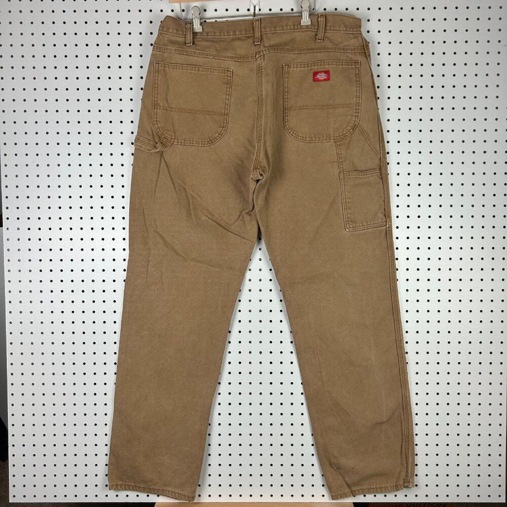 Dickies Carpenter Pants 36x34 Khaki Brown Distressed Faded Work Wear Skater Y2K - Picture 1 of 6